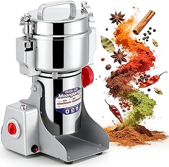 Moongiantgo 700g Grain Mill Grinder Commercial Spice Grinder 2500W Stainless Steel Electric Pulverizer Dry Grinding Machine for Wheat Corn Rice Pepper Herbs Coffee Beans (700g Swing, 110V)