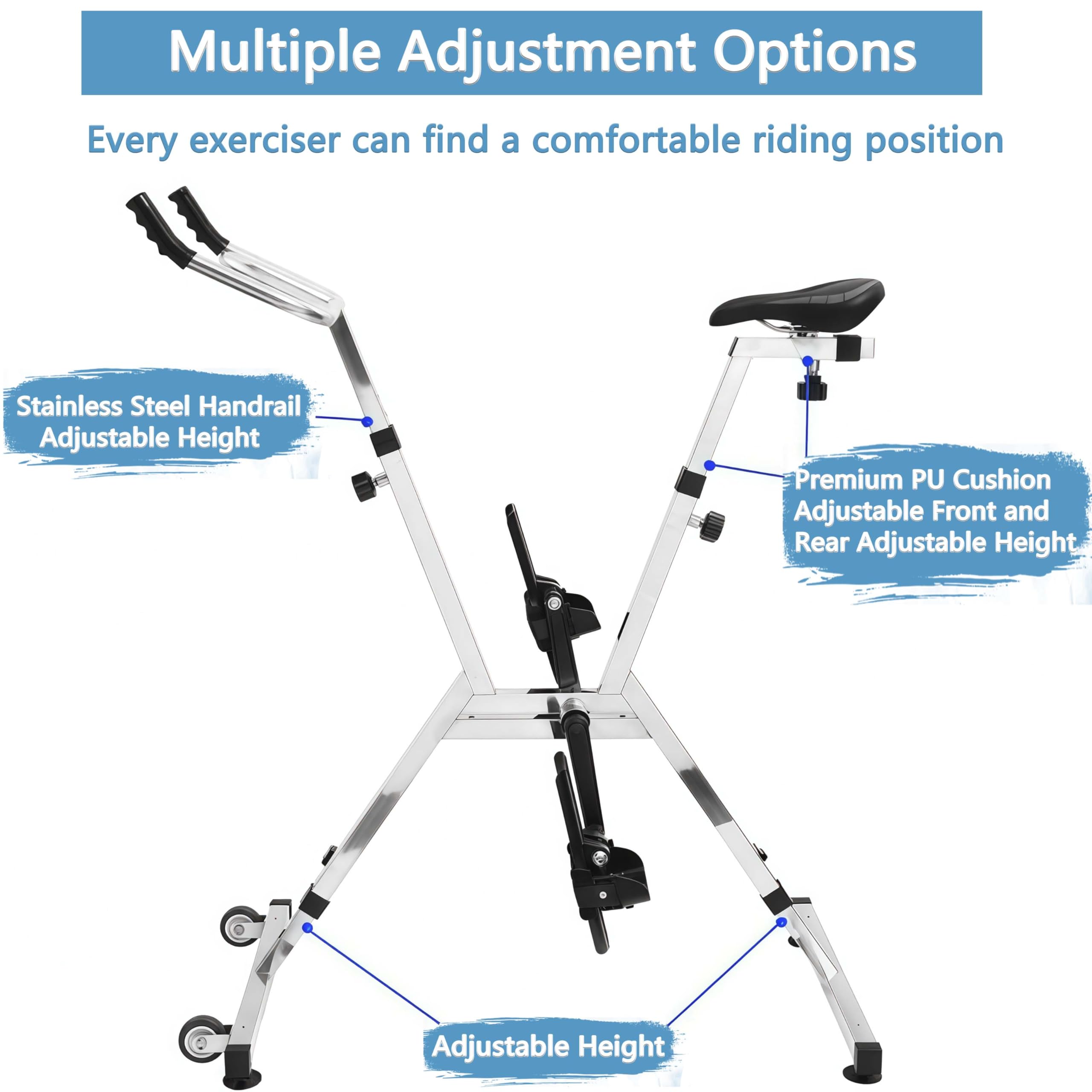 Aquabikes Aus Edelstahl 316l, Fitnessbike FüRs Schwimmbad, Fitness-UnterwasserfahrräDer FüRs Training, Mit Pu-Sitz Und Pe-Pedal, FüR Fitnesscenter Und Heimtrainer