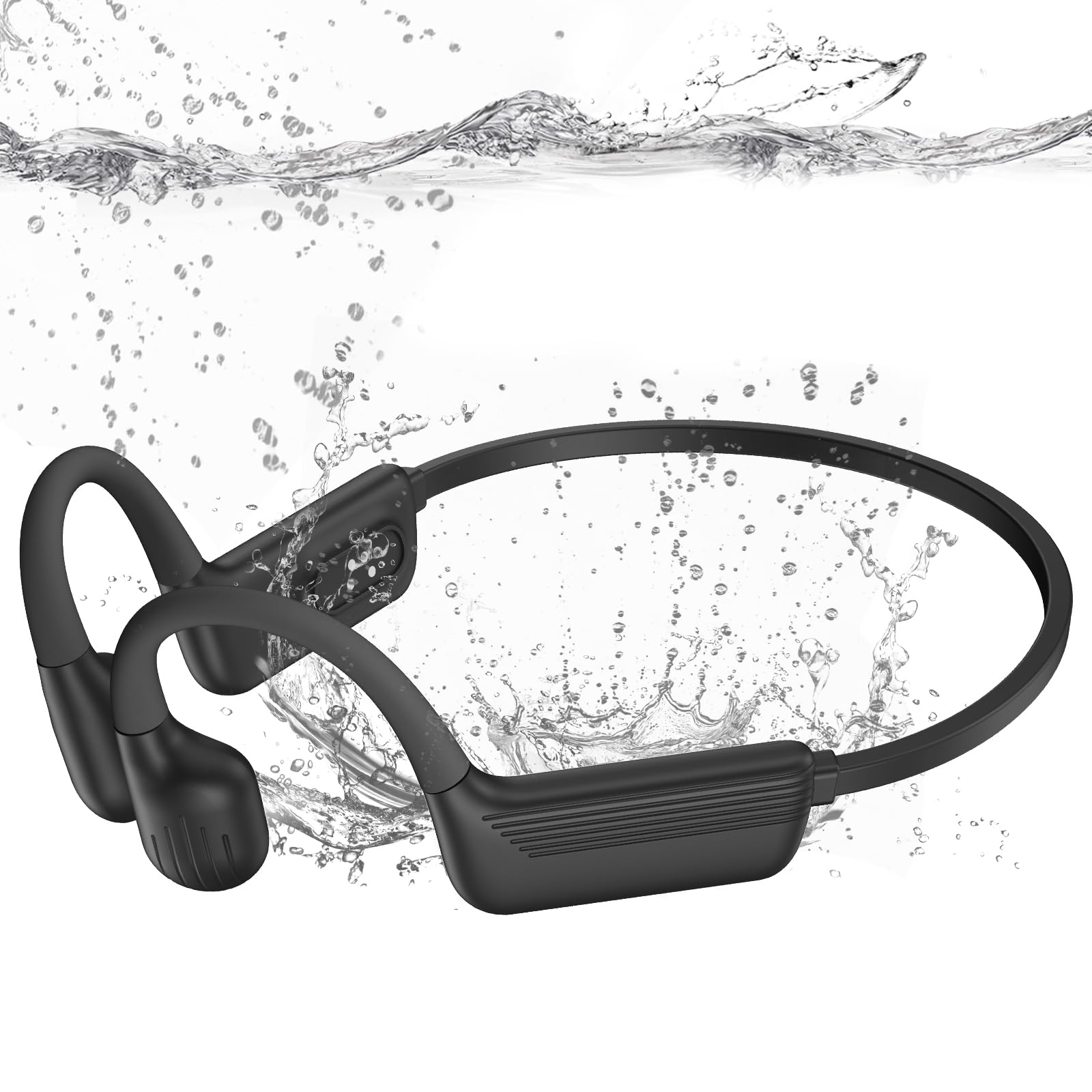 MARLALL Swimming Headphones-Bone Conduction Headphones, IP68 Waterproof Open Earphones, LiteSurge Bluetooth 5.4 Underwater Sport Earbuds with 32 GB