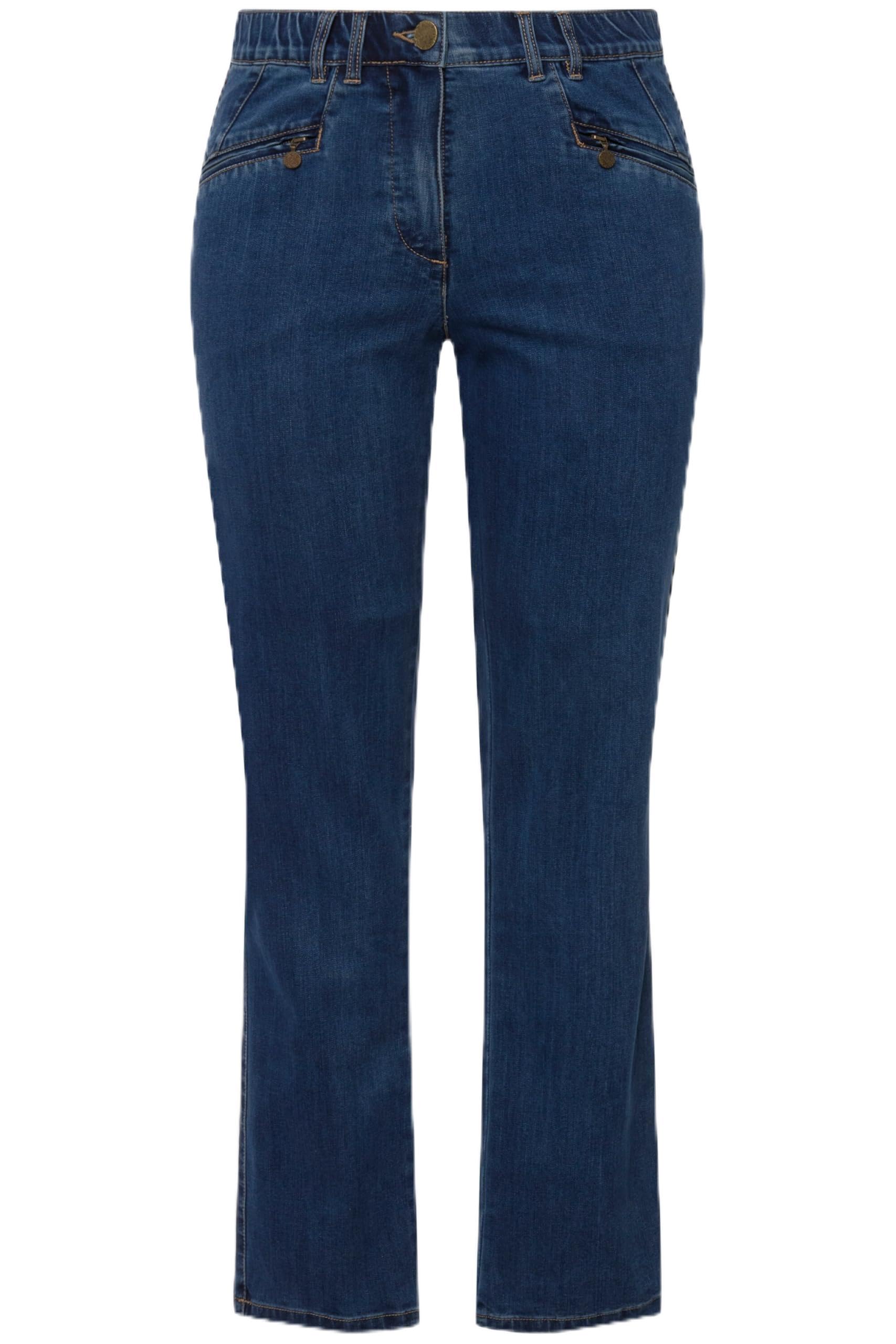 Ulla Popken Damen große Größen Übergrößen Plus Size Jeans Mony, konisches Bein, Reißverschlusstaschen 808812