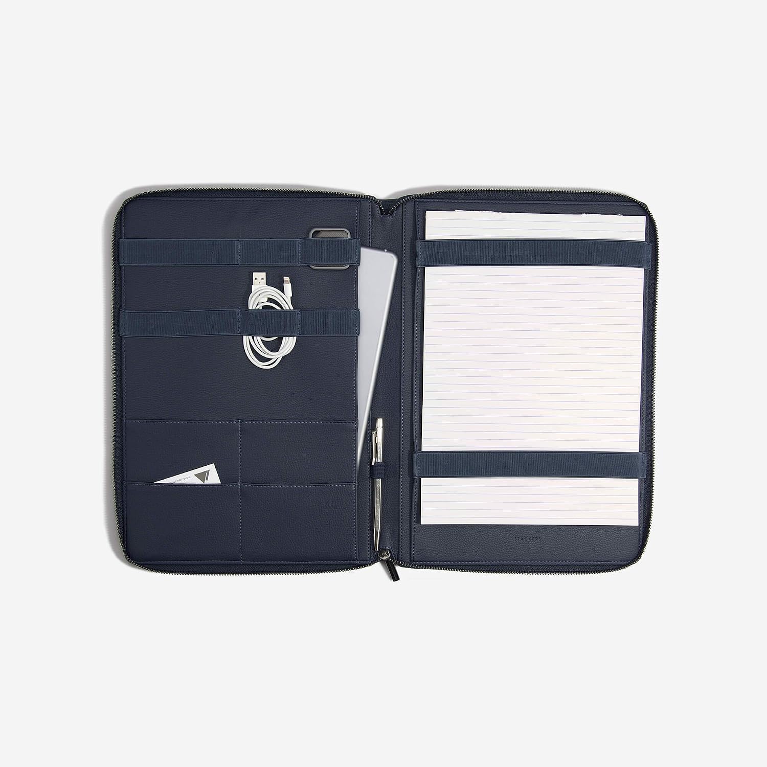 Stackers Navy Blue A4 Tech Portfolio Folder