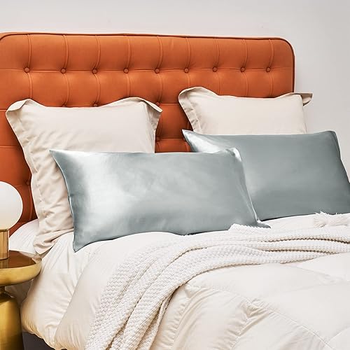 Miniatura 4 de Juego de 2 fundas de almohada de satén ideales para el cabello y la piel, juego de 2 fundas de almohada de satén lujosas y suaves, paquete de 2