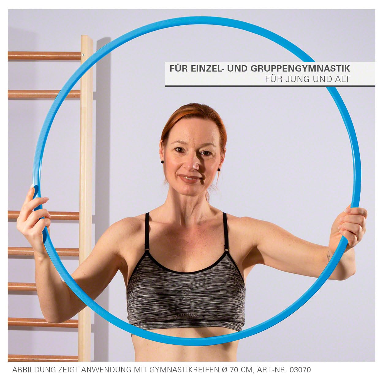 Gymnastikreifen aus Kunststoff, Set: je 1x blau, grün, rot, gelb