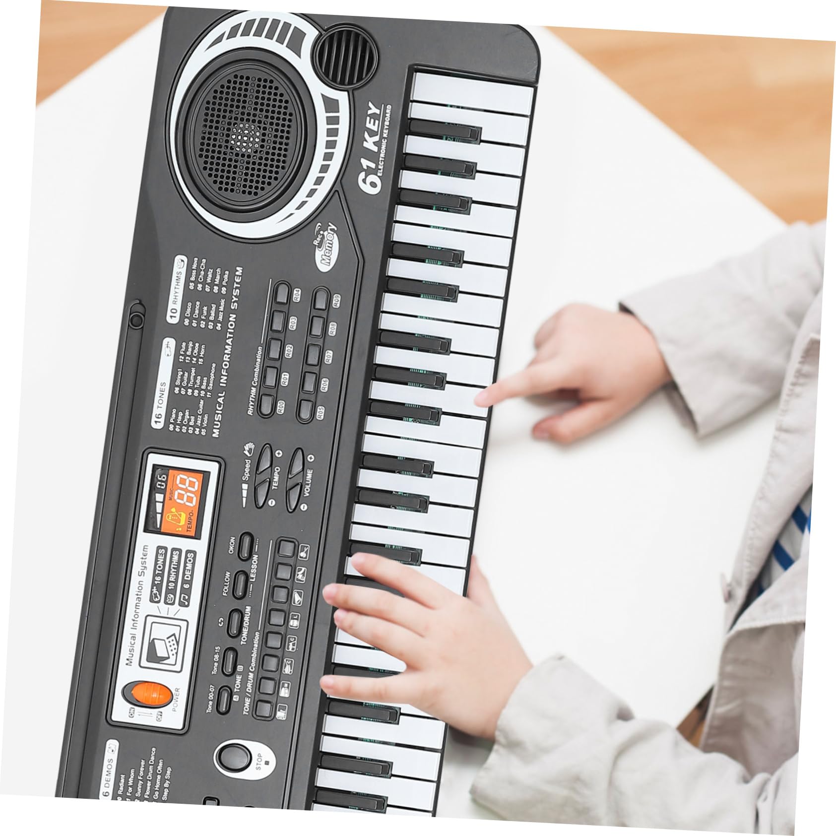 BESPORTBLE Piano Electrónico Reconocimiento de Voz y Material Abs de 61 Teclas Juguete Educativo Musical para Mejorar la Audición y Aprendizaje Infantil para Niños
