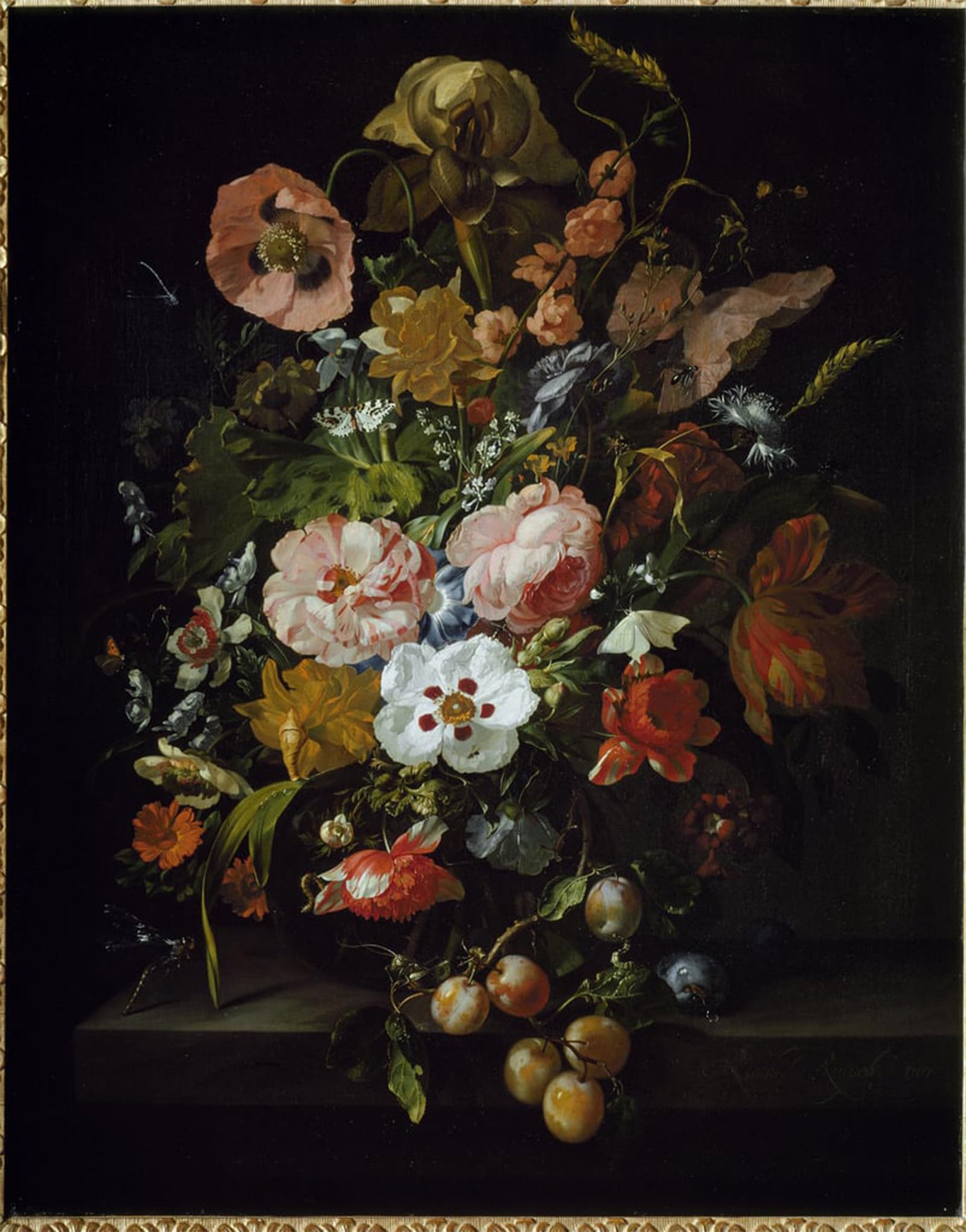 ARTXLXXBN Famous Art Print Poster Vintage Wall Art Still Life Oil on Canvas by Ruysch Canvas Art Poster for Home Decor 60x90cm