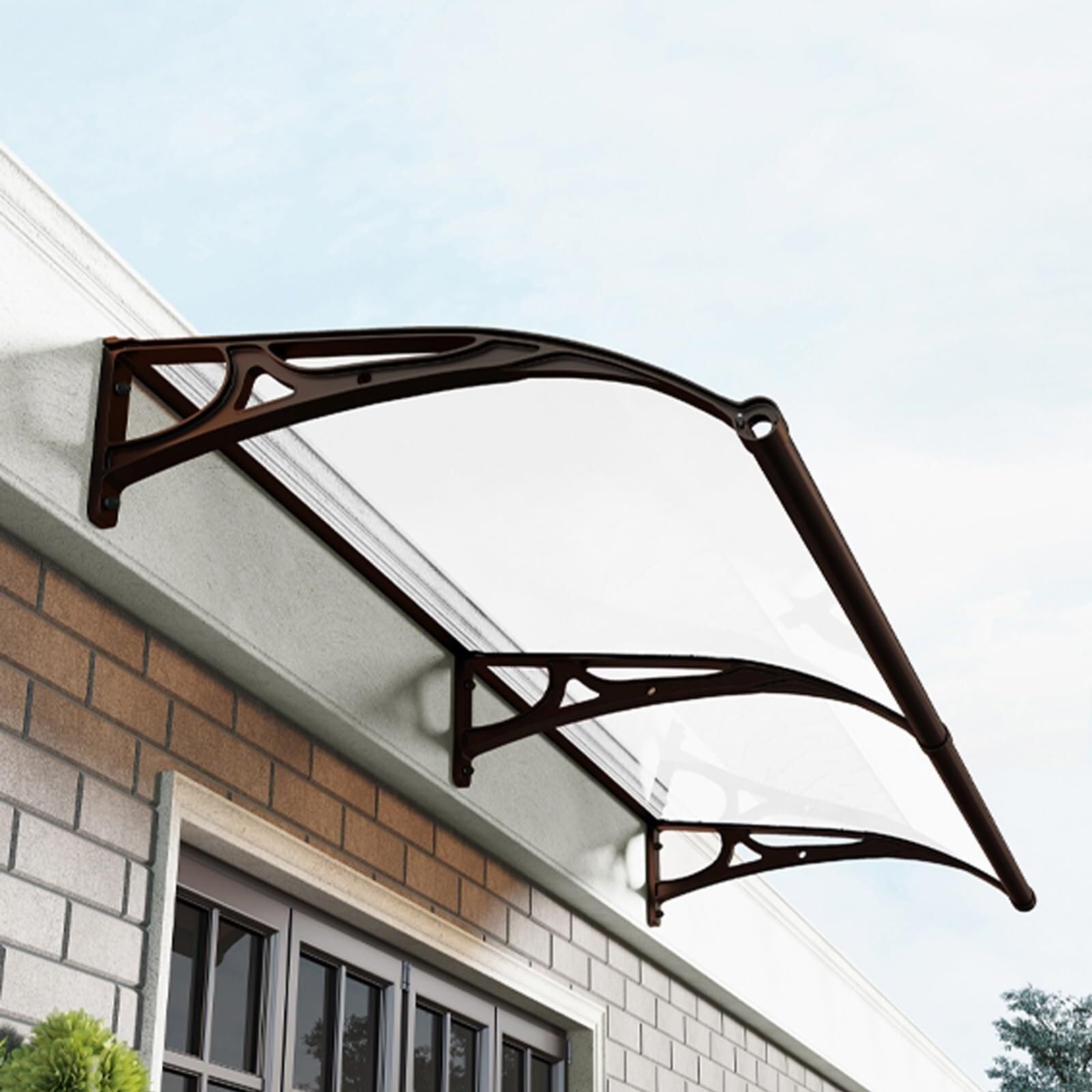 GJMSSMY Entryway Canopy Window Awning Polycarbonate Overhang UV & Snow Protection Easy Installation Outdoor Shelter (80 * 320cm) Durable & WeatherResistant