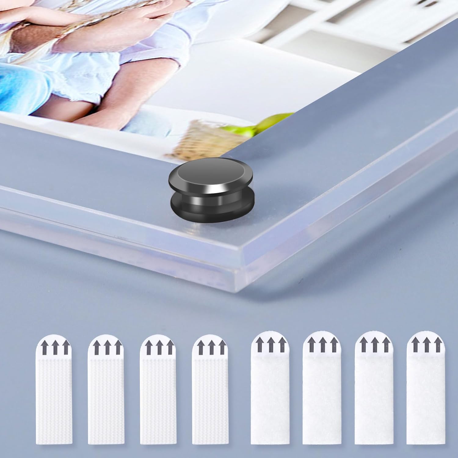 Kalami 3 Pack 8.5x11 Acrylic Wall Mount Picture Frame Self Adhesive with Black Screws, Floating Frameless Clear Frame for Photographs Artwork Diploma Certificate or A4 Letter Document Display