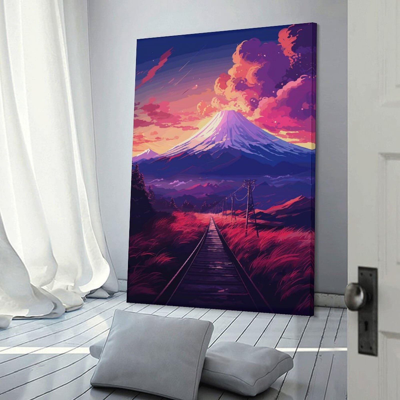 Junmoney Fuji Mount Canvas Wall Decor, 20x30inch(50x75cm), for Gallery Wall Decor And Room Displays, Wall Decor Suited to Curated Displays
