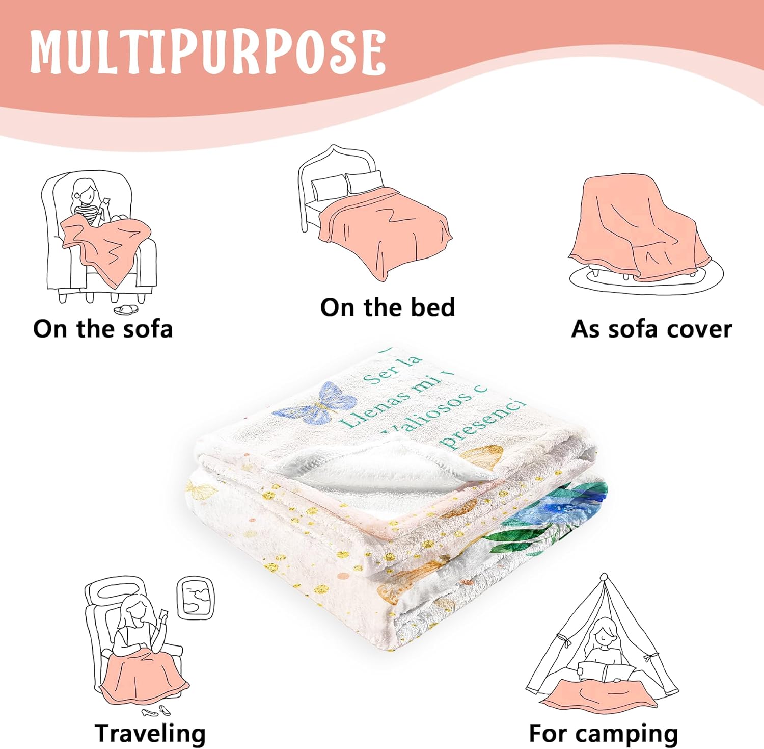 Valentines Day Abuela Gifts in Spanish, Abuelita Gifts, Regalos para Abuela en Español, Birthday/Cumpleaños Gift in Spanish for Abuelita from Grandkids, Grandma Gift Spanish Throw Blanket 60"x50" - Image 7