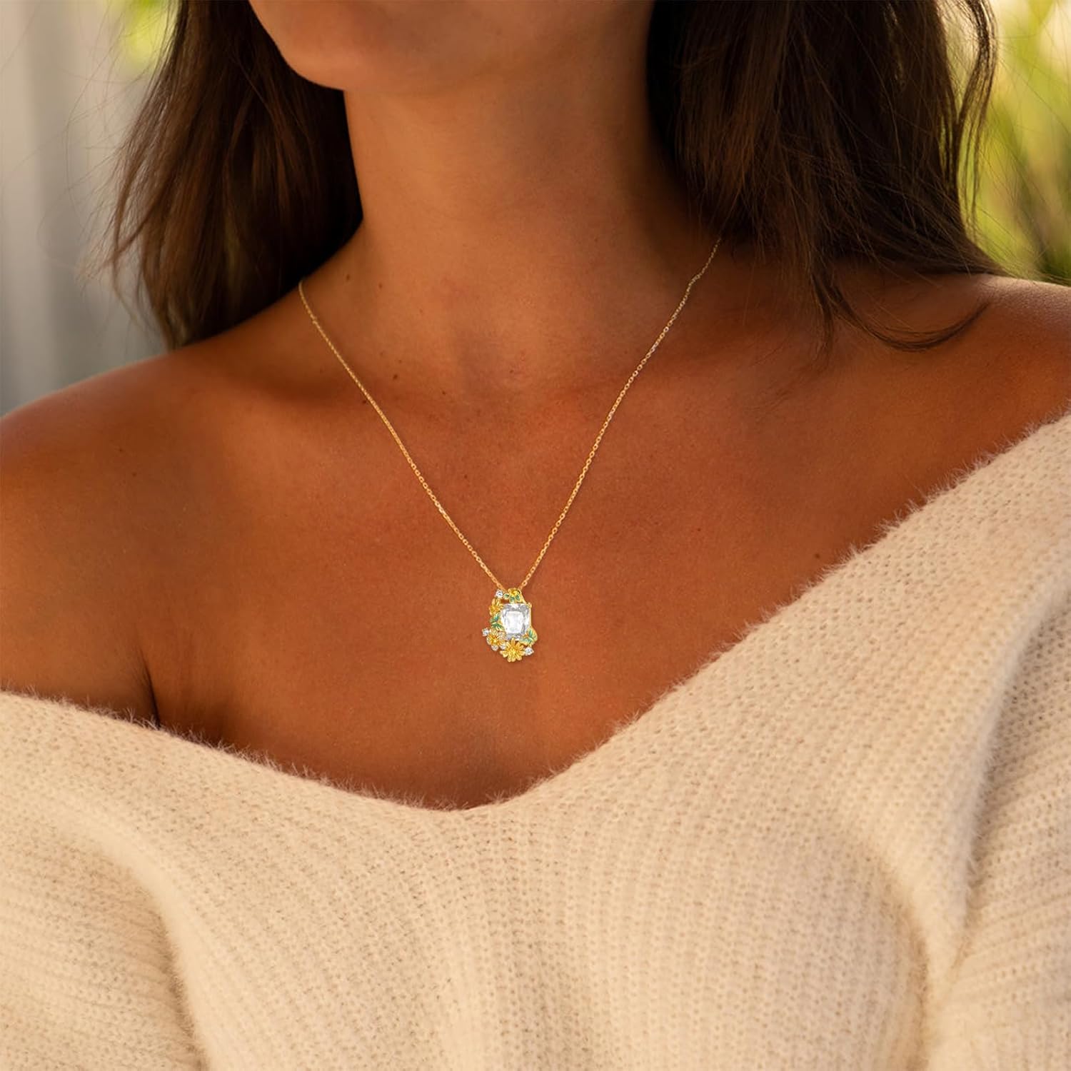 AENEAS Butterfly Necklace for Women Sterling Silver Gold Filled Cubic Zirconia Butterfly Pendant Fkower Jewelry Gift for Her Wife