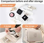 Foldable Travel Toiletry Bag - Waterproof Hanging Cosmetic Organizer with Clear Panel, Portable Makeup Pouch for Shower & Airplane Essentials