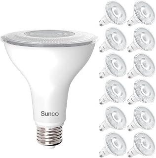Sunco 12-Pack PAR30 Dusk to Dawn LED Flood Bulbs, 11W (75W Eq) 1200 Lumens Soft White, Dimmable E26, Indoor/Outdoor Recessed