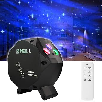 LedMAll Star Aurora Green and RGB LED Night Lights Decorative Projector with Bluetooth Speaker and Remote Control - Dark Gray