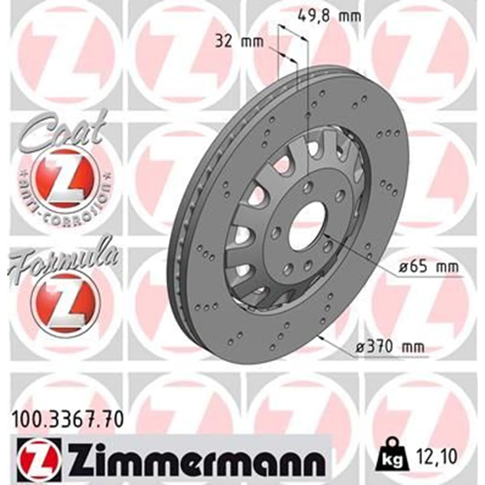 Zimmermann Bremsscheiben 370mm + Beläge vorne | 100.3367.70 + 25145.160.1 + Wk für Leon Kl Formentor Ateca