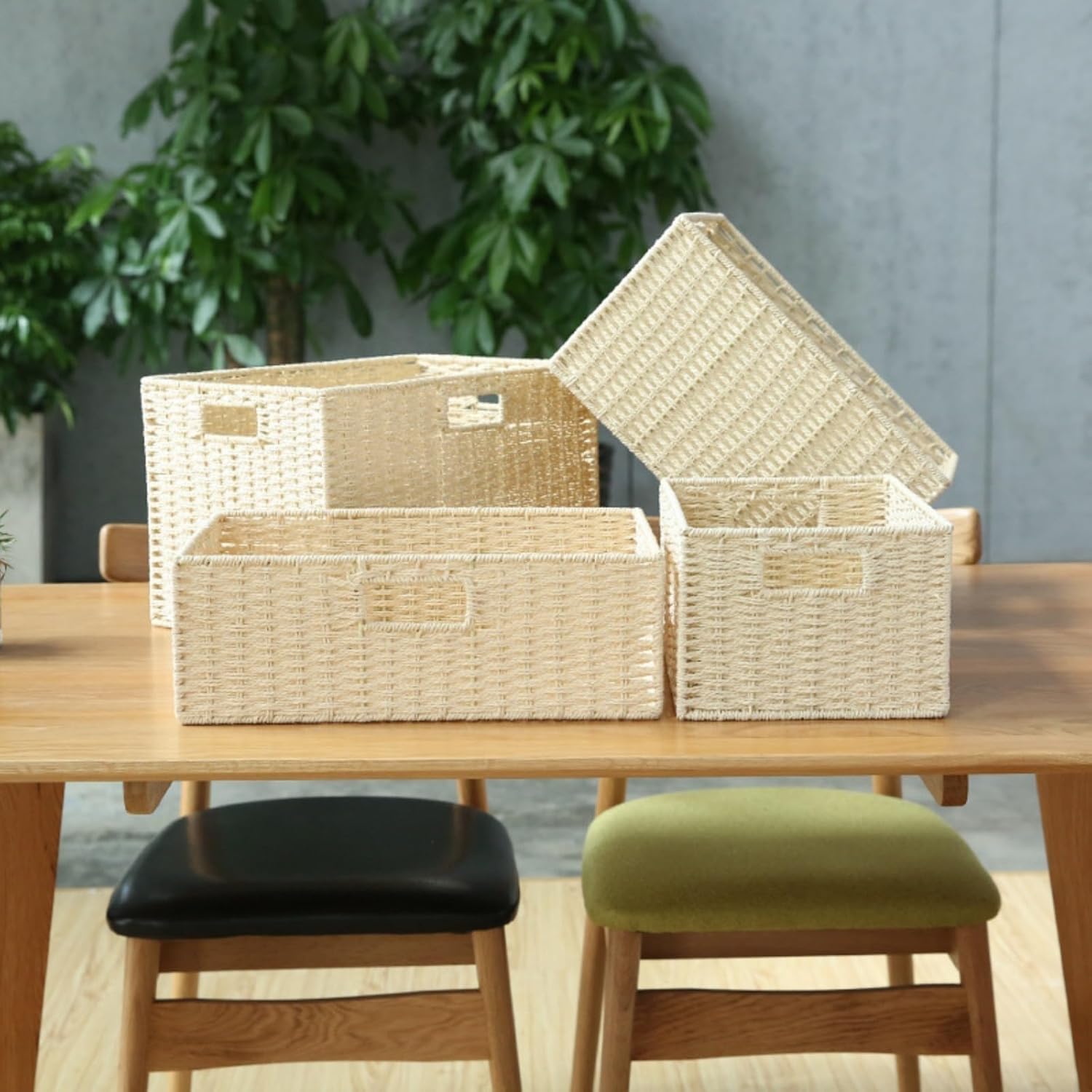 蓋付カゴ 収納ボックス 竹籠 竹篭 収納ケース フルーツバスケット竹製 編み込み