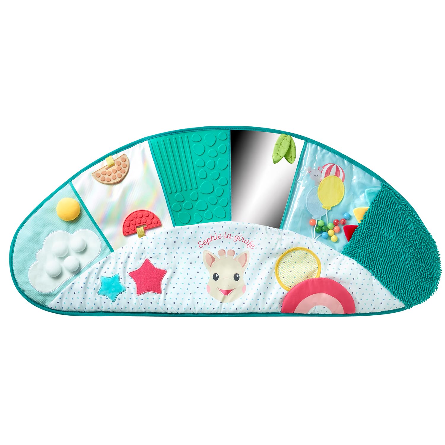 Sophie la Girafe Tapis d'Éveil Tactile Parcours Sensoriel Bébé Dès 10 Mois | Surfaces douces moelleuses ainsi que stimulantes | textures variées | facile à rouler et transporter | idée de cadeau enfant