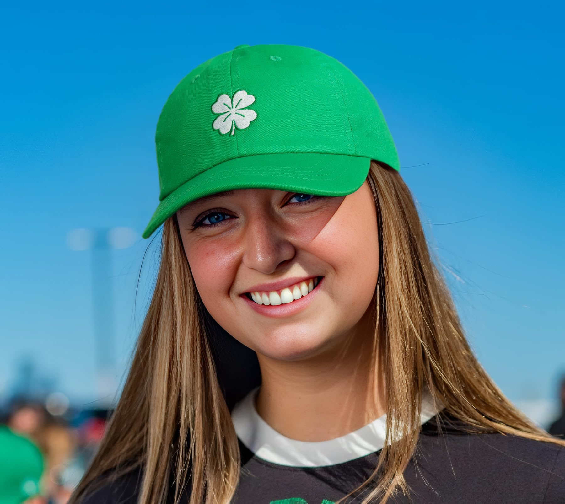 Lucky Clover Shamrock Hats - Trends Green Baseball Cap for Women Men, Cotton Plain Baseball Caps Adjustable Casual Wear
