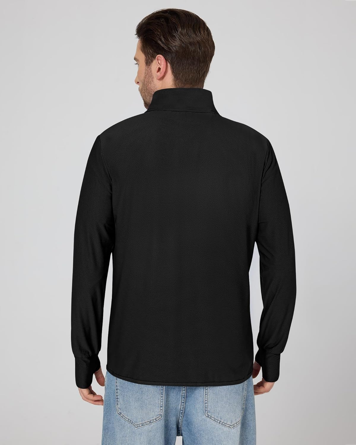 Locachy Men's UPF 50+ Sun Protection Lightweight Outdoor Jacket Full Zip Long Sleeve Fishing Hiking Performance Shirt