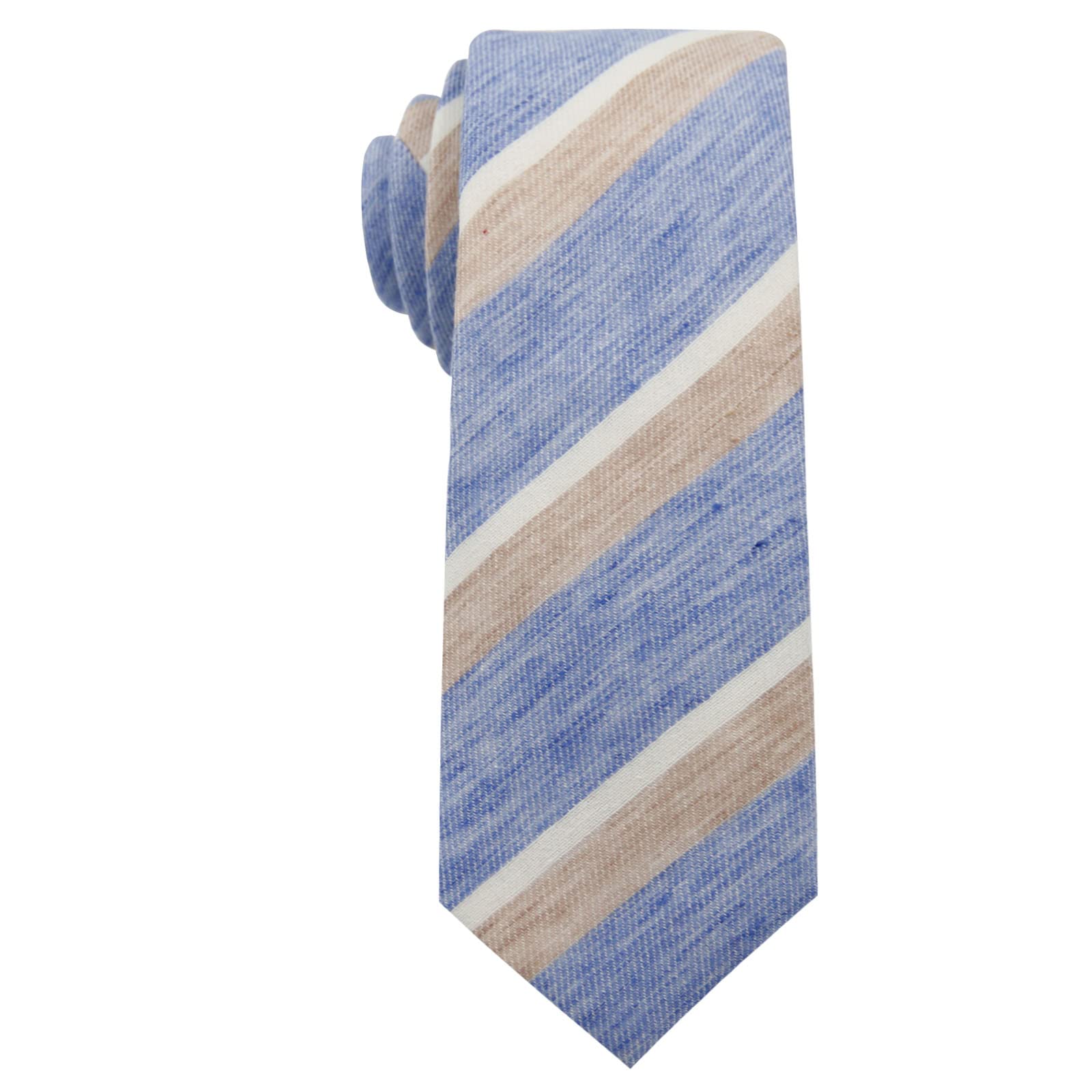 Mantieqingway Mens Skinny Ties,2.56" Cotton Neckties Striped Plaid Ties for Groom Groomsmen Wedding Party Christmas