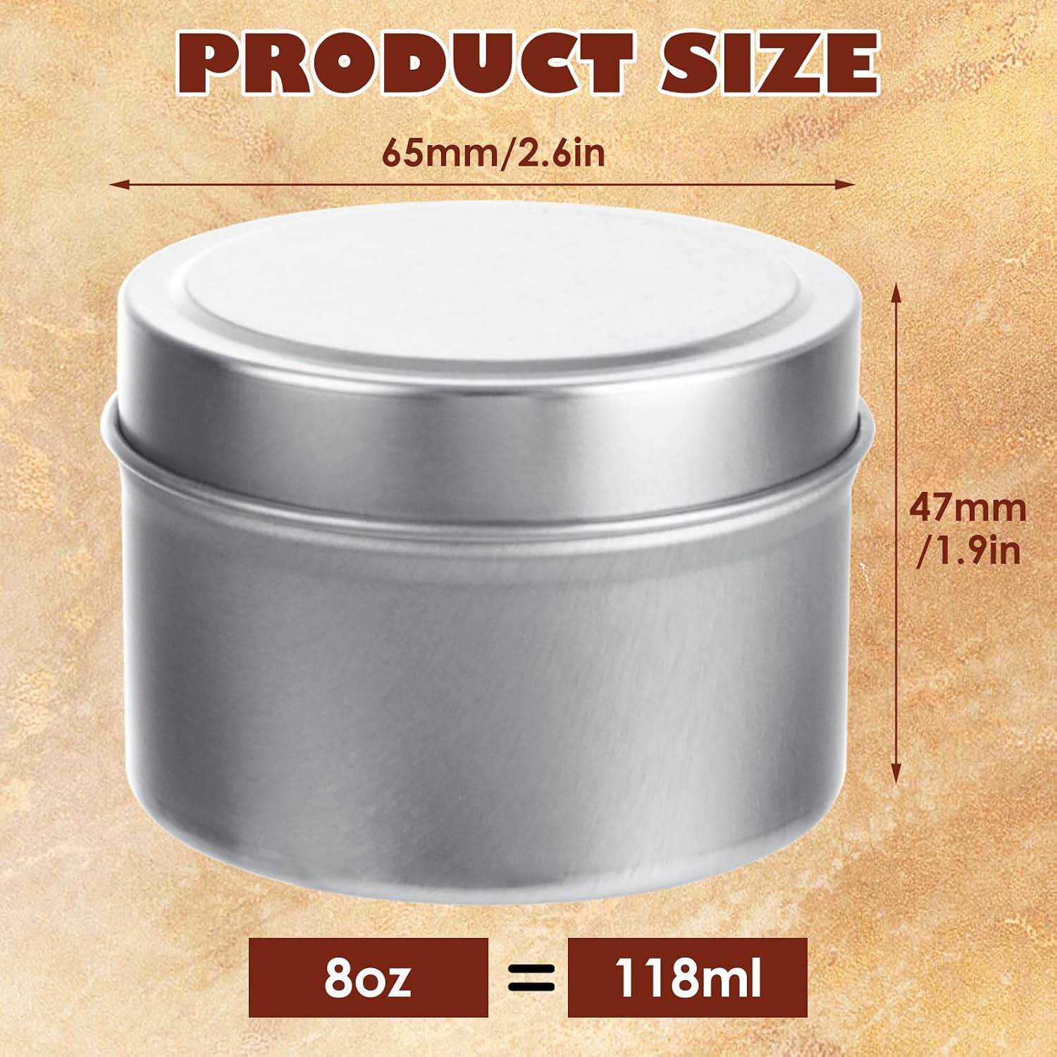 ASelected 48 PCS Round Candle Tins 4 Oz, 65x44mm Candle Jars for Making Candles, Silver Tinplate Candle Jars with Lids for Candle Making, Bulk Empty Candle Jar for Small Business