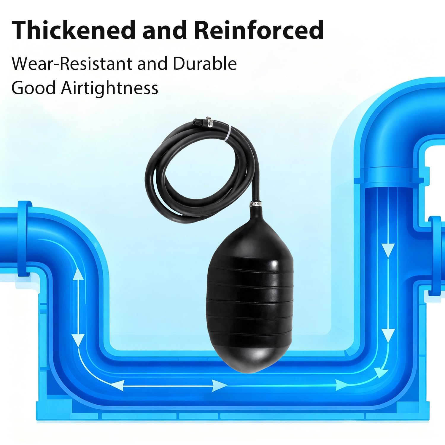 Tissting Aufblasbarer Rohrstopfen 150mm PVC Absperrblase Rohrblase | Ballonstopfen Abfluss Sanitär Testballon für Entwässerungsrohr, Abwasserrohr Temporäres Wasserblockieren