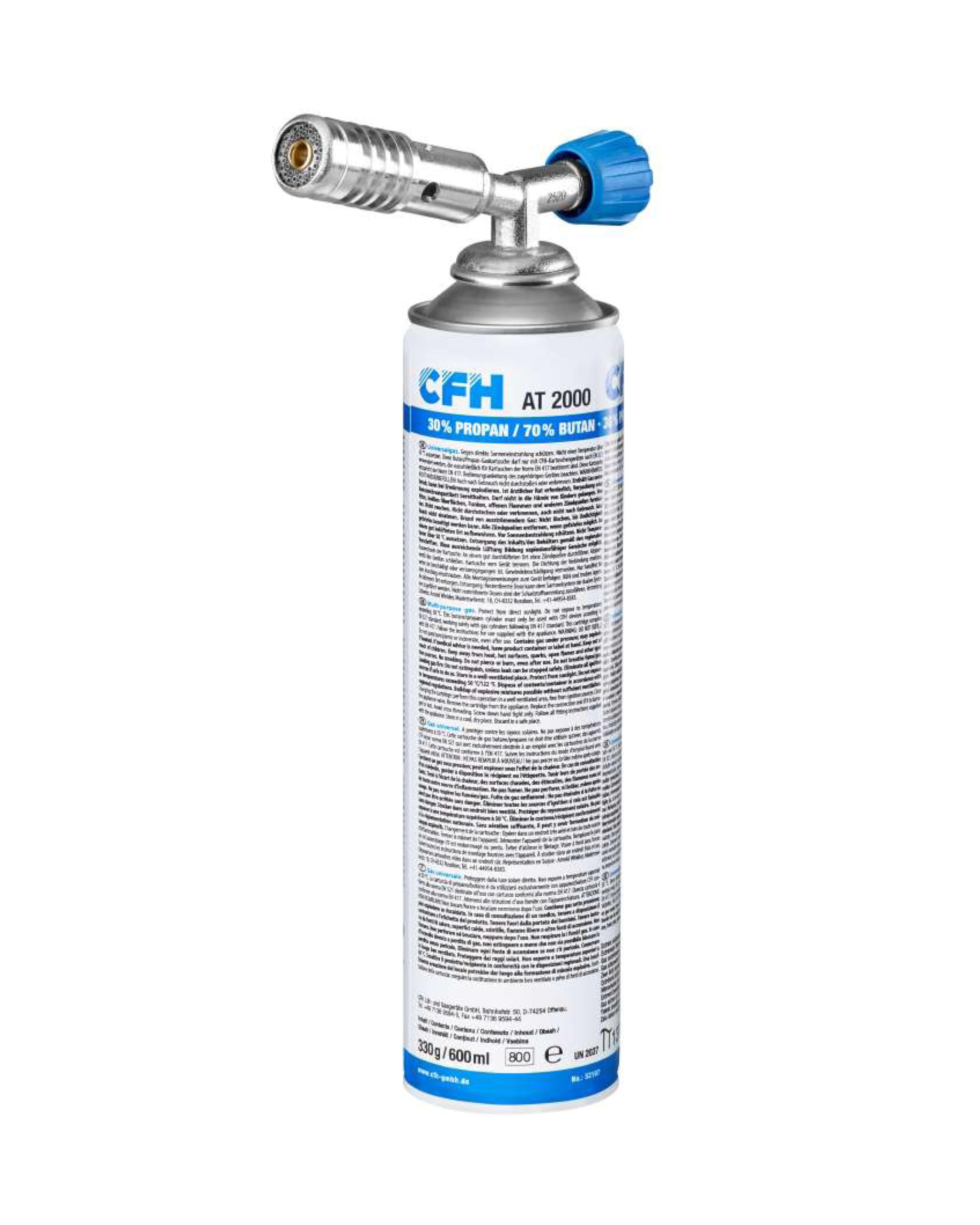 CFH Lötbrenner LM 1750 - Vielzweck Gas Lötgerät mit Turbobrenner zum Hartlöten und Weichlöten, Stufenlos regulierbar, Lötbrenner nach DIN EN 521, TÜV SÜD Bauart geprüfte Gaskartusche