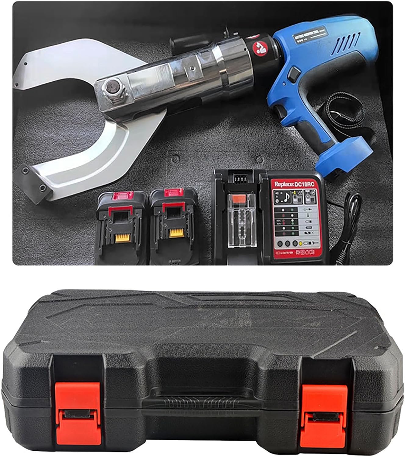 Hydraulic Cable Cutter,Electric Cable Cutter with 2 Rechargable Batteries, Electric Wire Cutting Tool,for 85mm/105mm/120mm Al Copper Cable(Size:120mm)