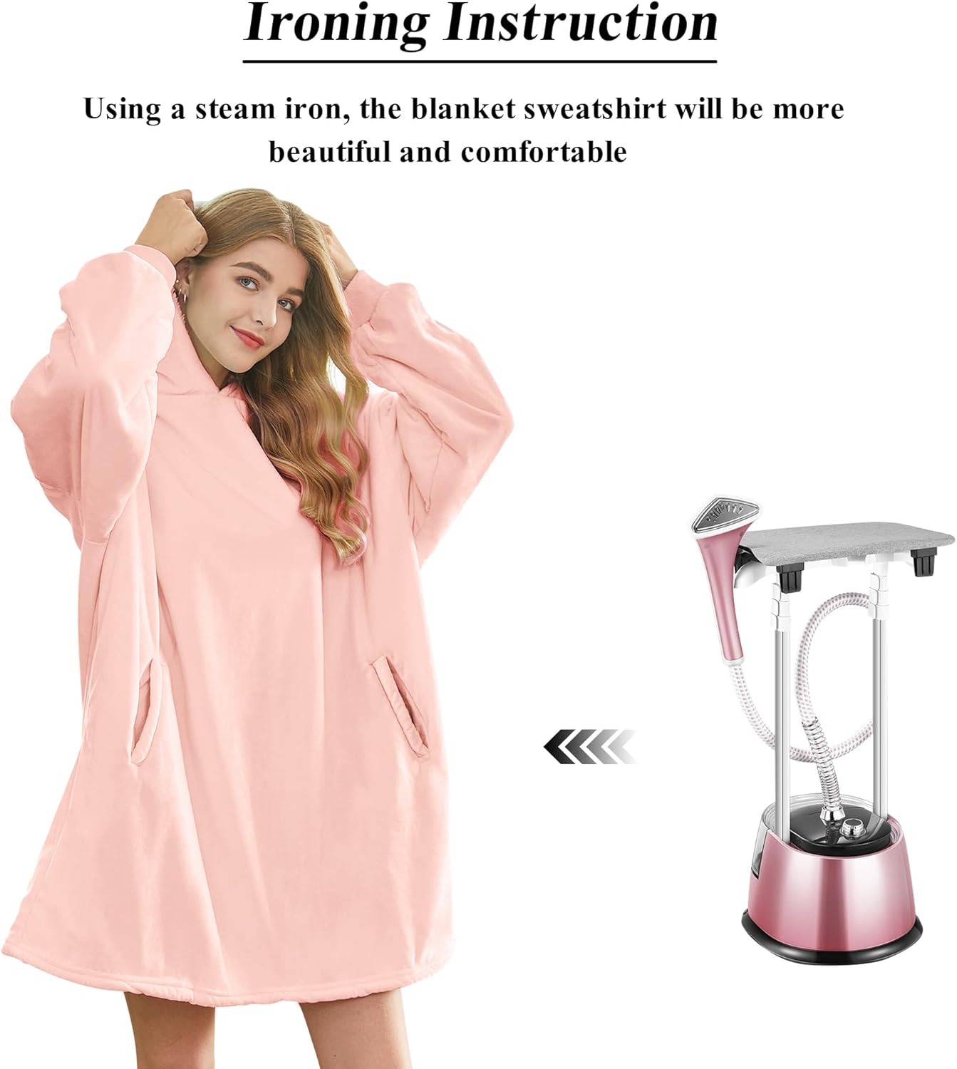 Felicigeely Blanket Hoodie Wearable Blanket Sweatshirt Oversized Hooded Blanket Sweater Gift for Women - Image 6