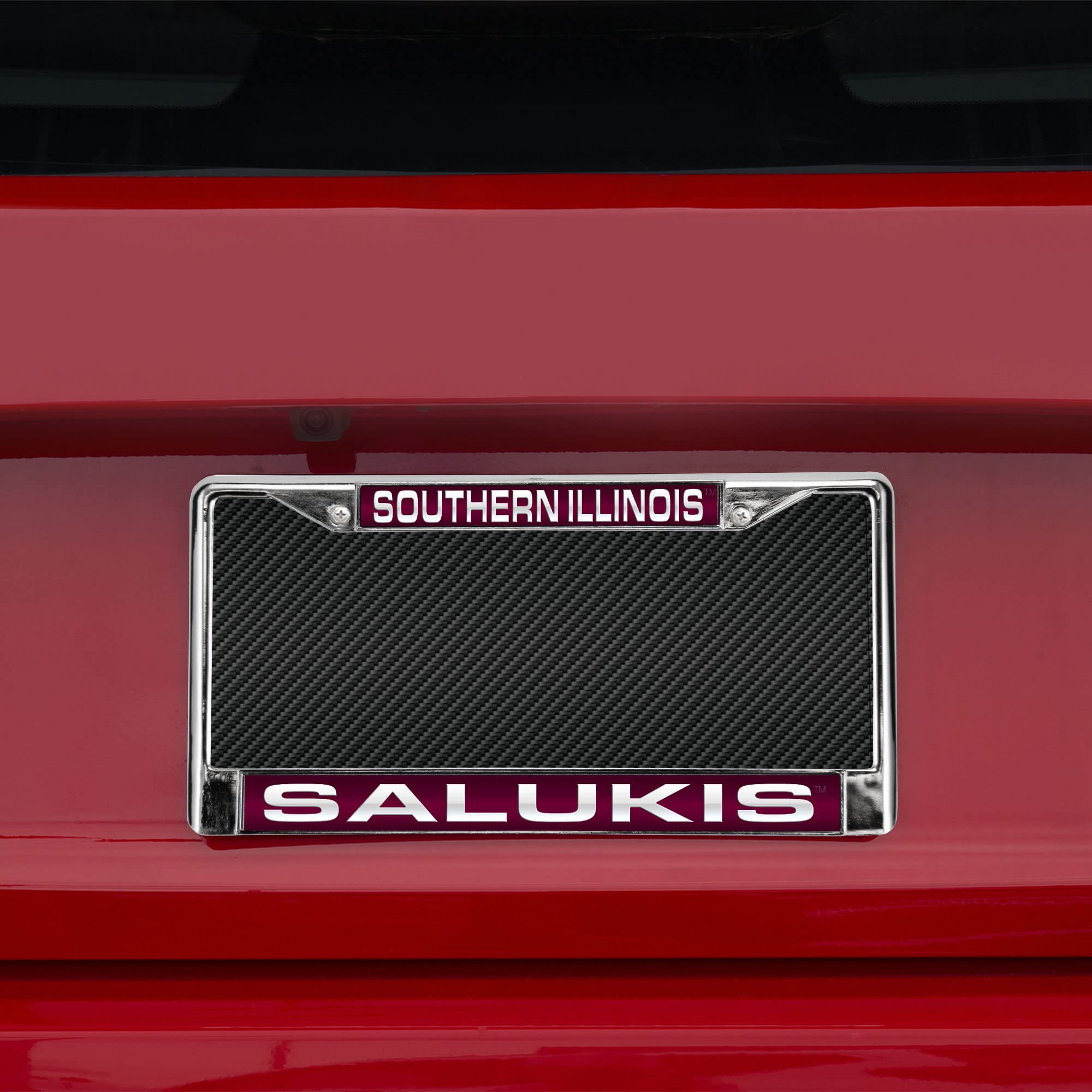 Rico Industries NCAA Southern Illinois Salukis Standard Chrome Laser License Frame 12
