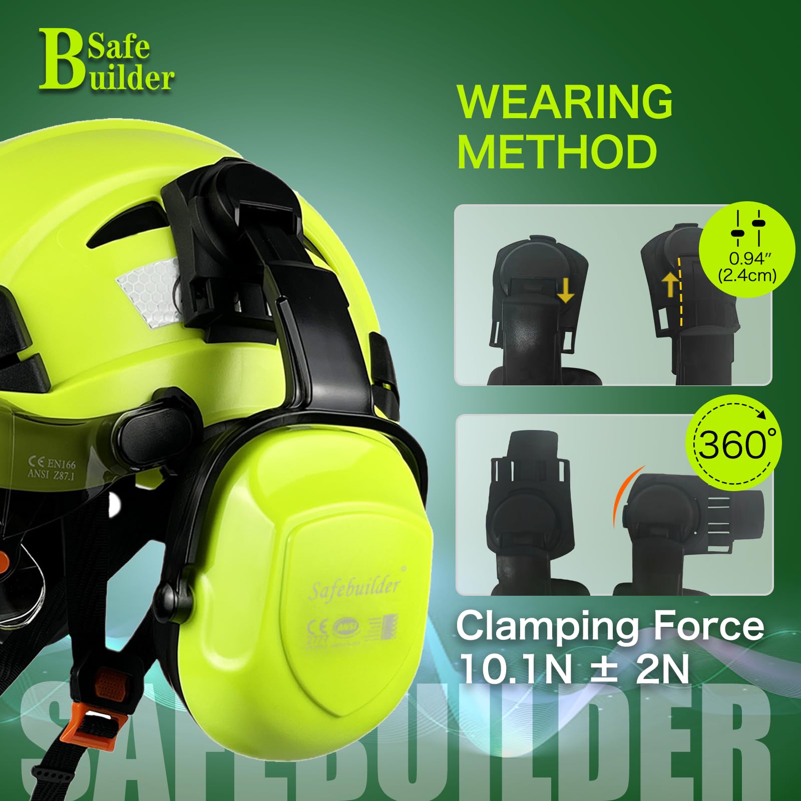 SAFEBUILDER Casco di sicurezza forestale con visiera in rete integrata, paraorecchie, caschi rigidi di sicurezza per motosega 4 in 1