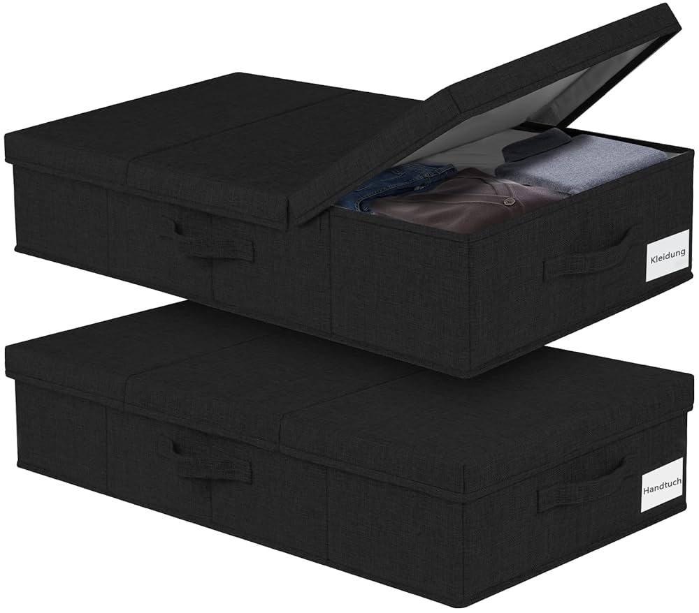 Scatole Pieghevoli Sotto Letto Con Cerniera - 2 Contenitori Per Vestiti, Coperte E Scarpe