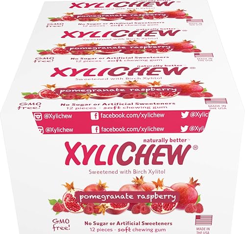 Xylichew - Botes de goma de mascar 100% xilitol, sin OMG, gluten, aspartame y goma sin azúcar, cuidado bucal natural, alivia el mal aliento y la