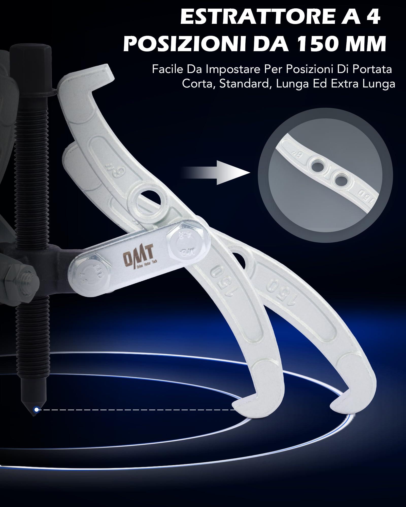 Orion Motor Tech 3 Pezzi Estrattori per Ingranaggi a 3 Ganasce 75/100/150 mm, Estrazione Cuscinetti a 3 Ganasce Reversibili per Rimozione di Pulegge, Cuscinetti per Ingranaggi, Volano