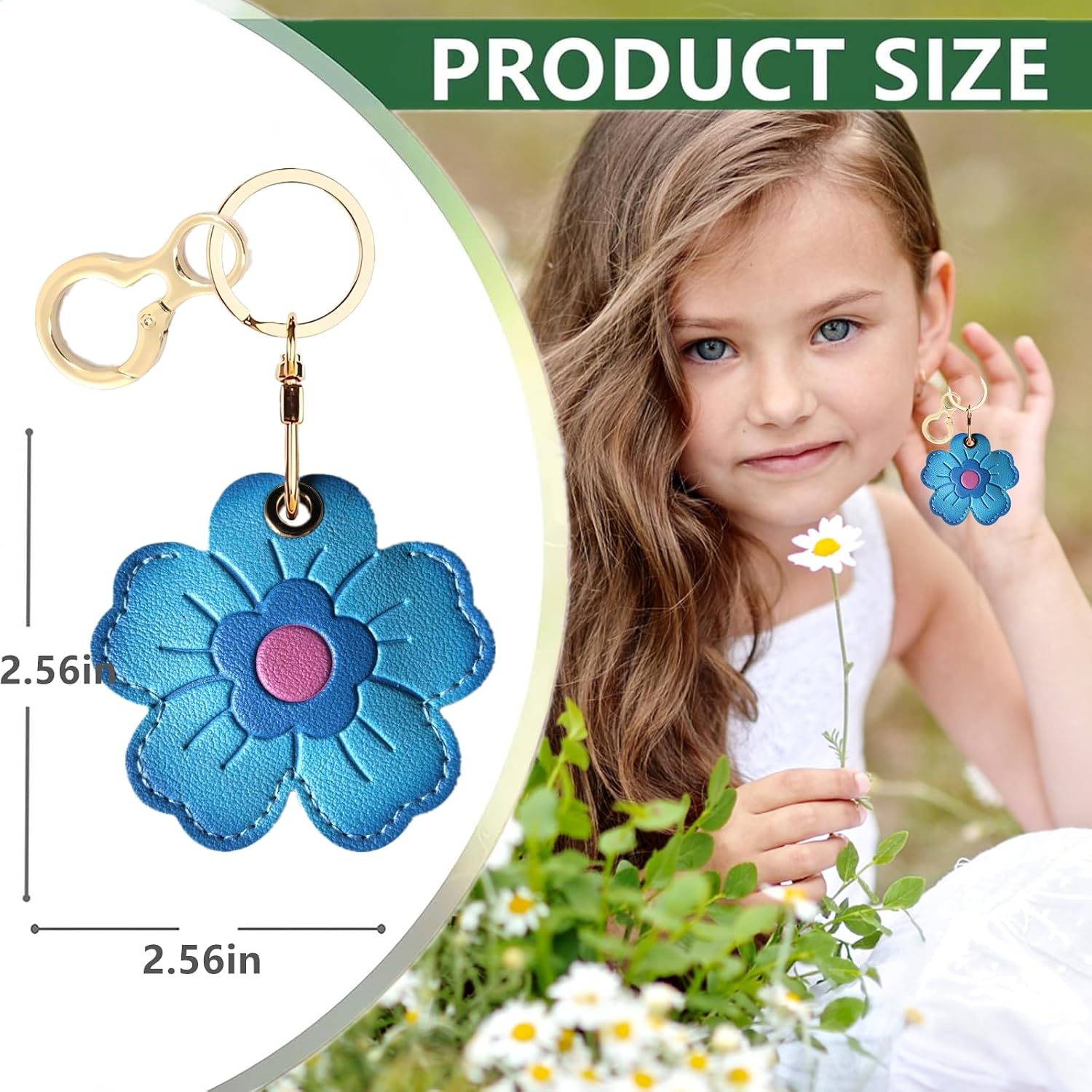 Leather Keychain holder Protective Case Compatible with Apple AirTag image 2
