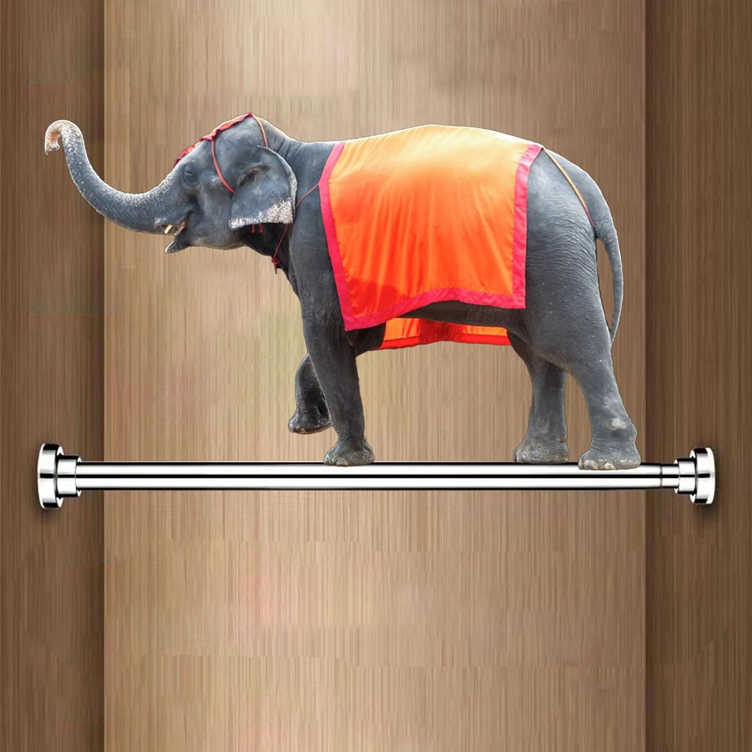 Heavy Duty Tension Rods Commercial, 300 Lbs/ 130kg Hanging Rod for Clothes Wall Mount/Stepless Extendable Clothes Rail No Drilling, Extra Long Closet Poles(Silver,59in-98.4in (150-250cm))