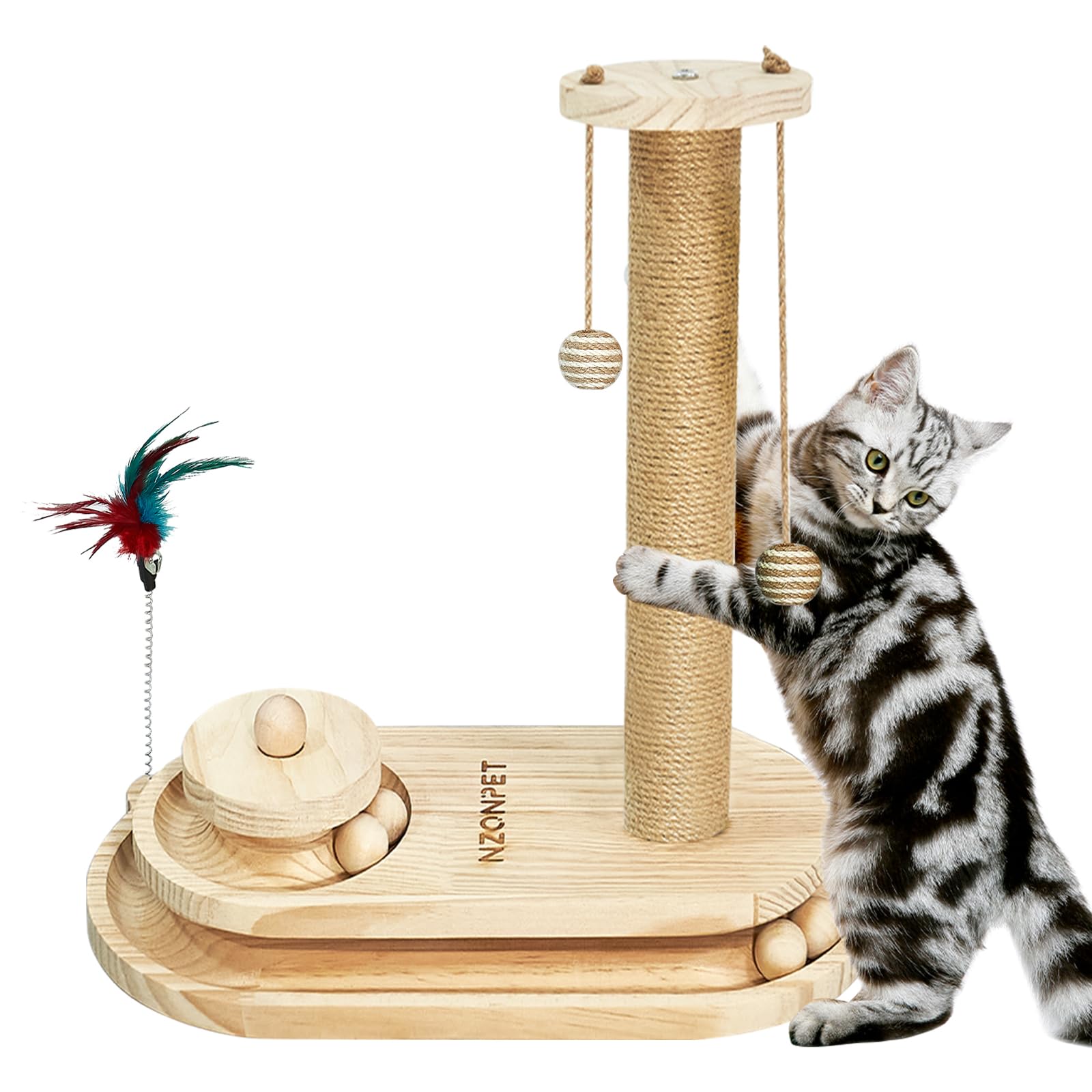 Rascador Para Gatos De Cartón Inclinado - Con Hierba Gatera, Reversible, 50x23x15 Cm