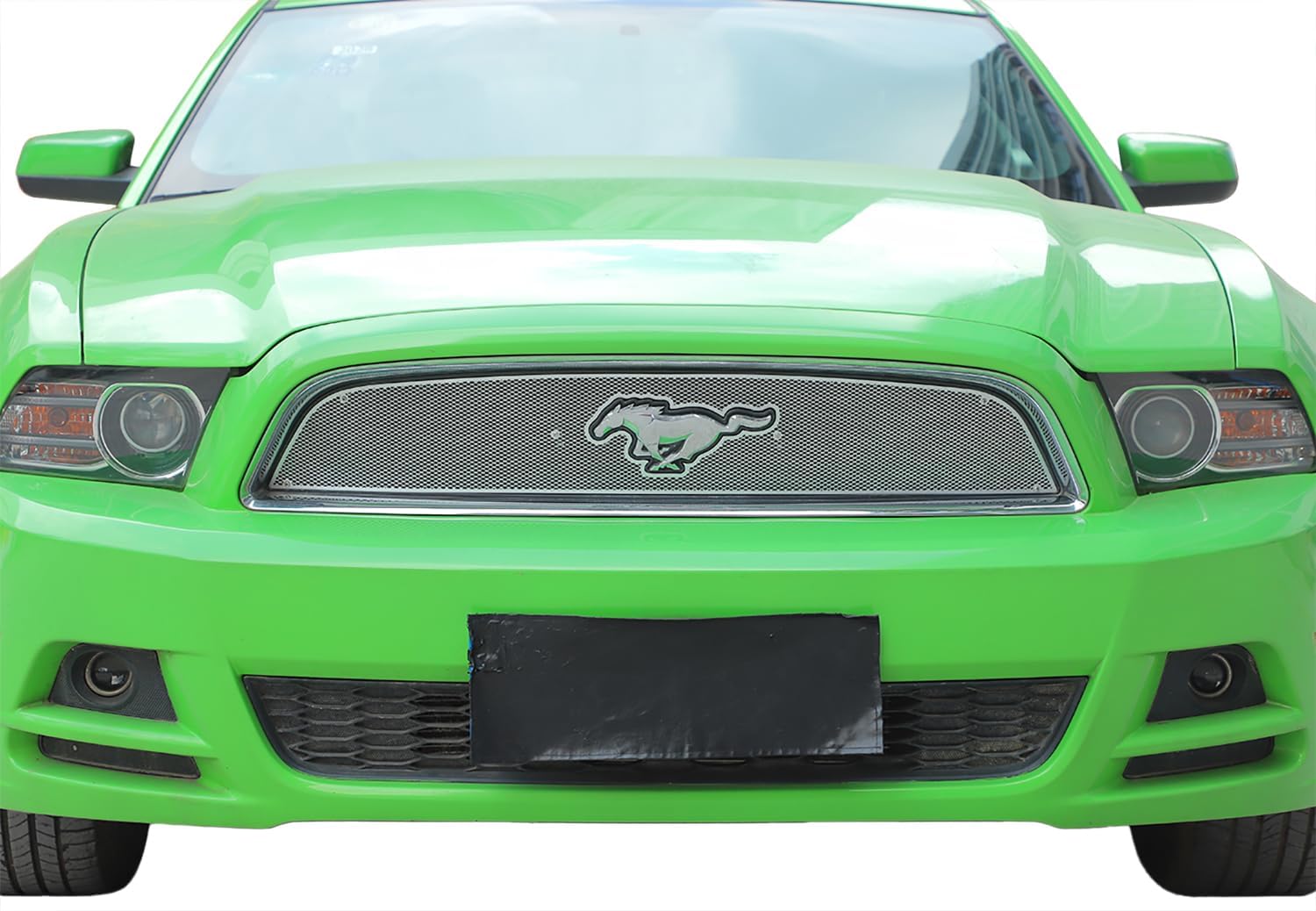 Front Center Grill Mesh Net Grille Inserts Cover Trim Kit for Ford Mustang 2010 2011 2012 2013 2014 Exterior Accessories (Silver, A)