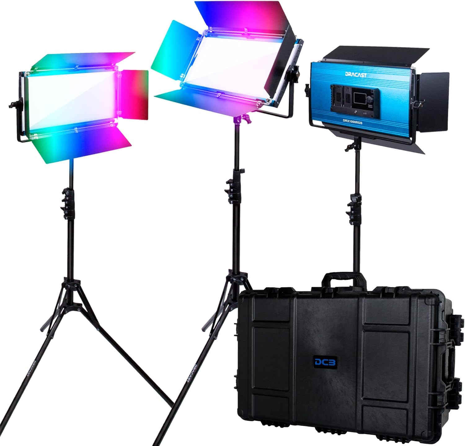 Dracast X Series LED1000 RGB + Bi-Color 3-Light Kit