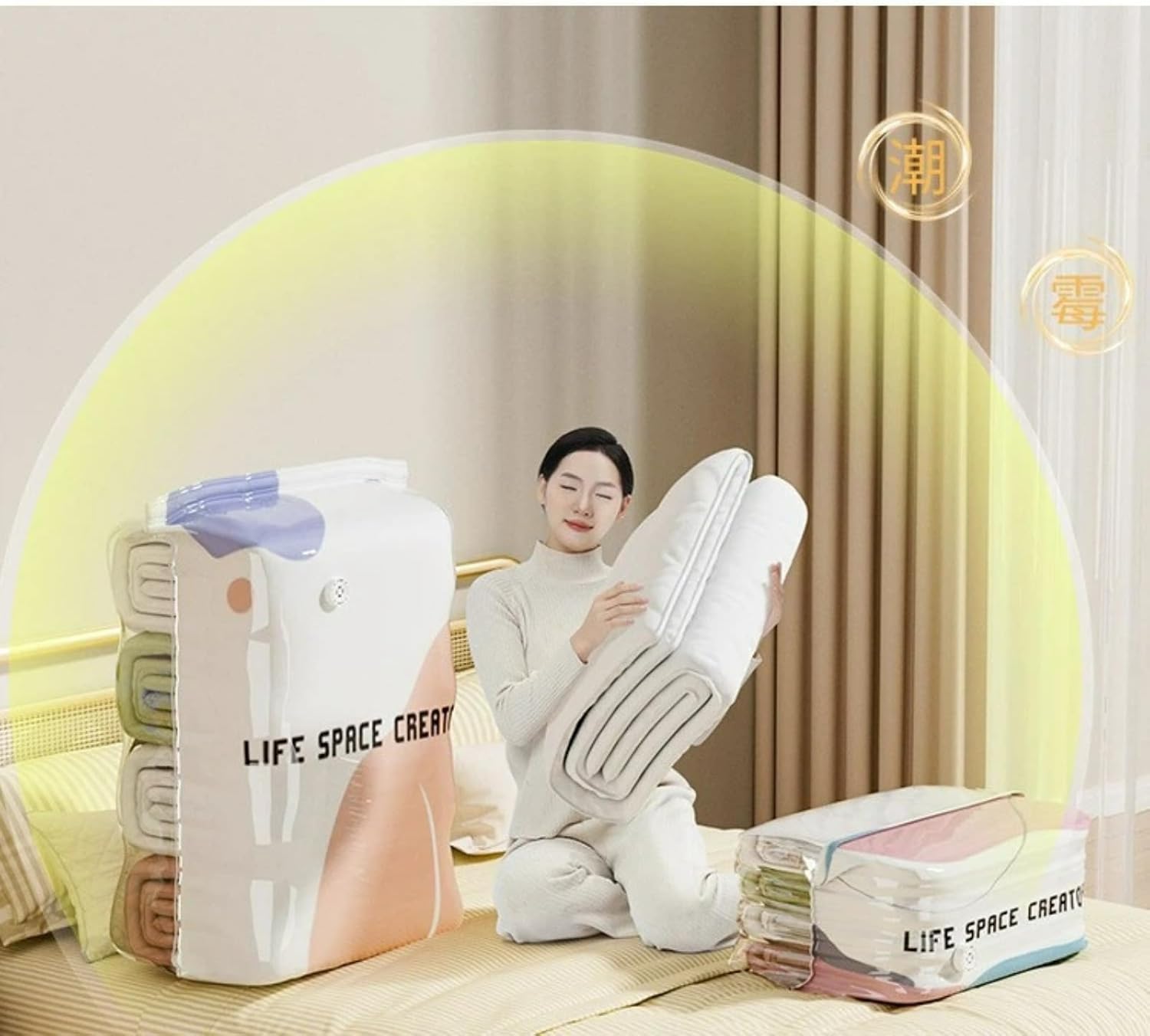Color thickened non suction vertical compression bag, vacuum storage bag, thickened storage bag (suction pump needs to be purchased separately)