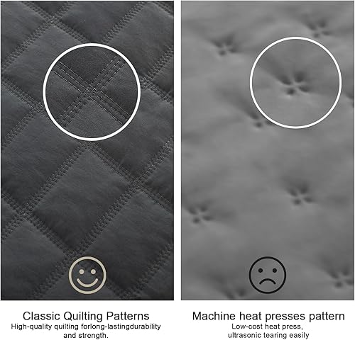 Miniatura 5 de KASENTEX - Juego de edredón lavable a máquina, cubrecama muy suave, ligero, lavado a la piedra, con costuras detalladas, unicolor, king extragrande