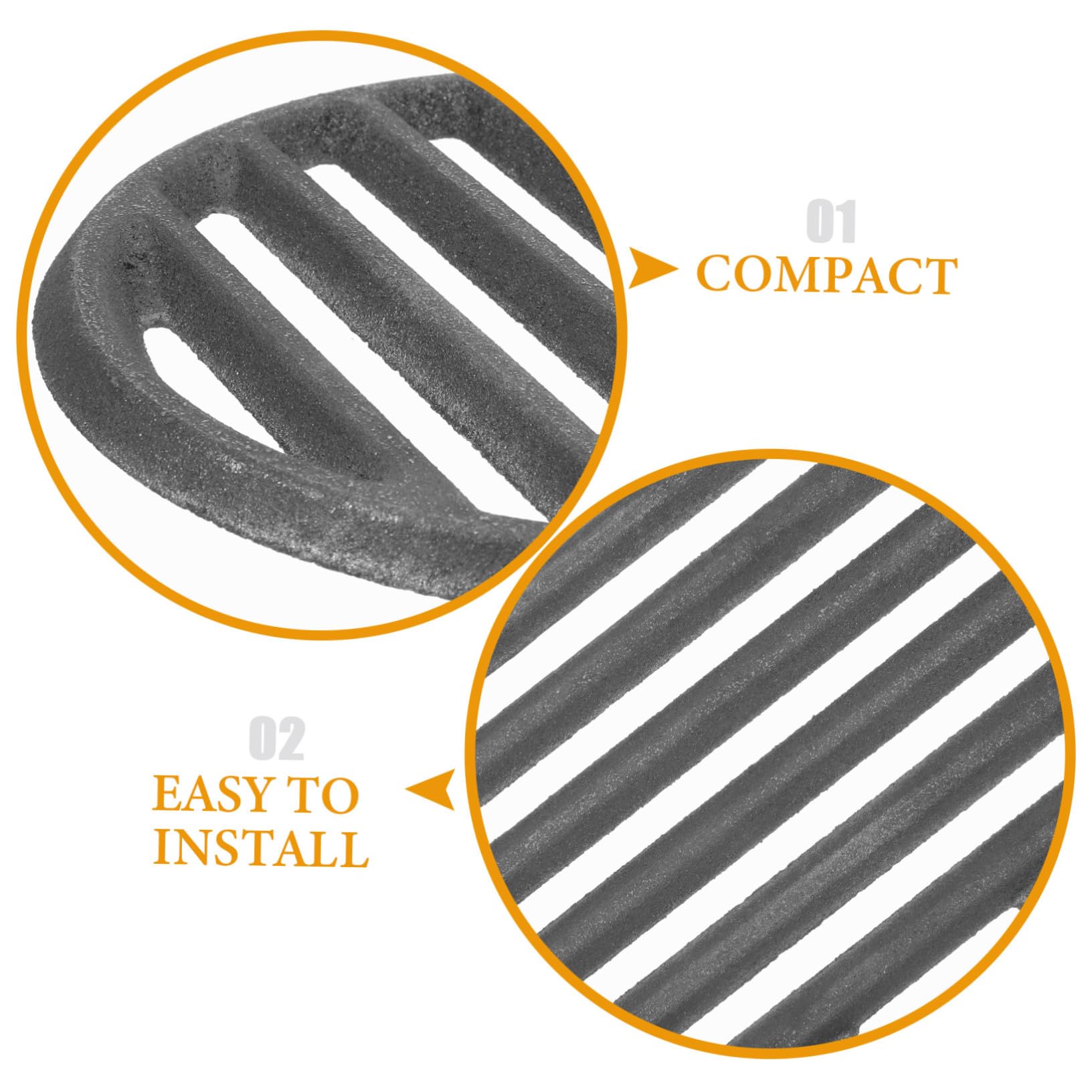 DOITOOL Griglia in Ghisa Rotonda per Barbecue All'aperto, Rete Resistente per Grigliare Carbone, Piastra 22 Cm per Focolare Alta Ritenzione Termica e Distribuzione Uniforme del Calore
