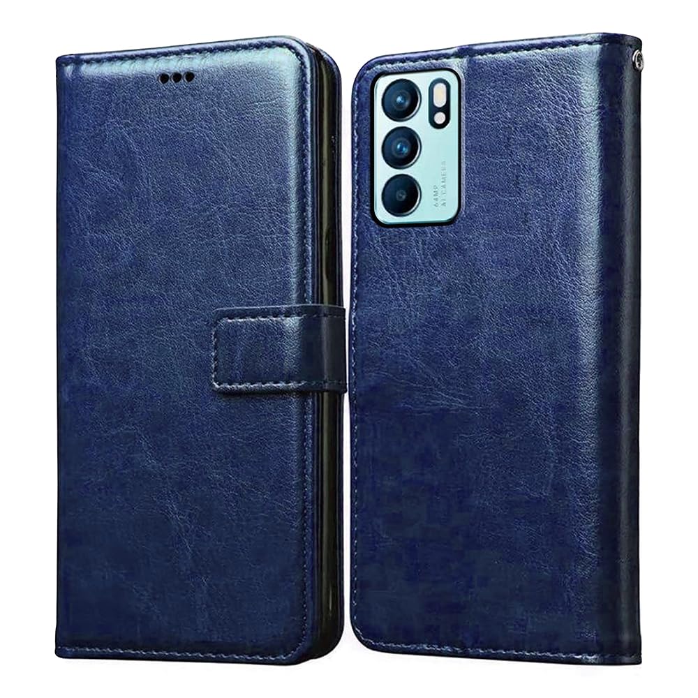 Oppo Reno6 5G Flip Cover - Premium Leather -9