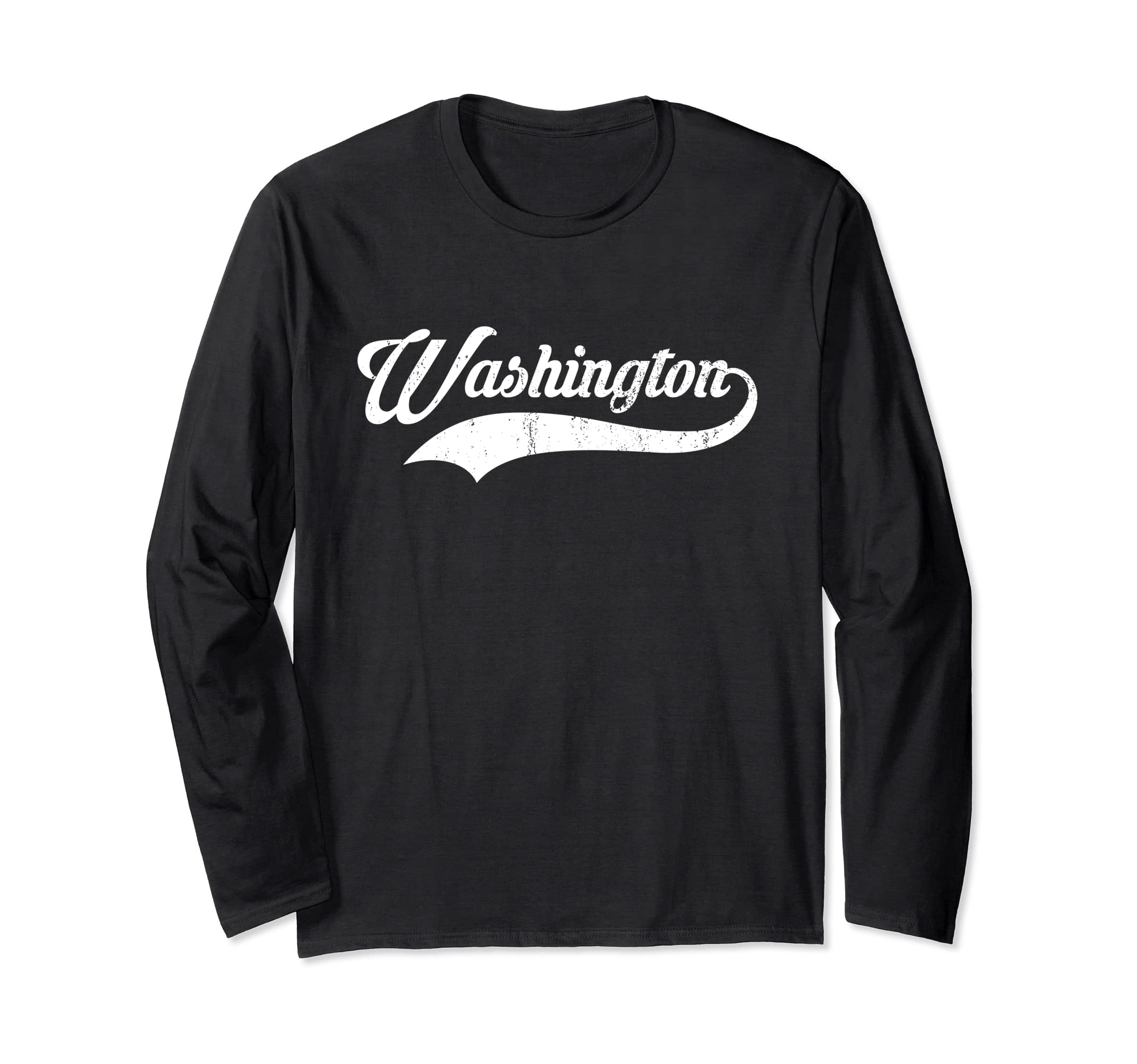 Washington city District of Columbia State Vintage Retro Long Sleeve T-Shirt, Black