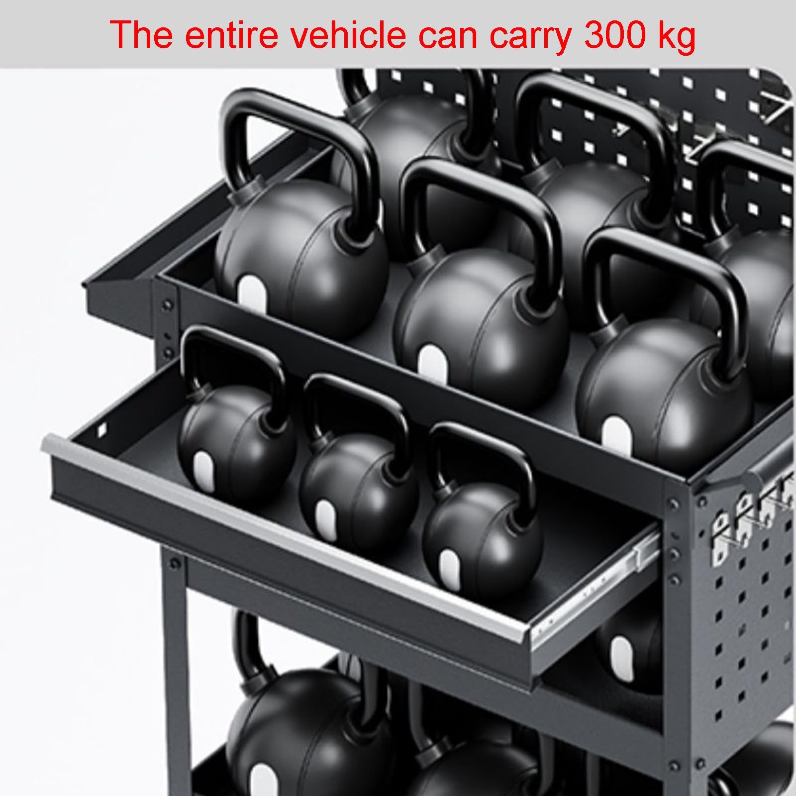 Carro de herramientas ergonómico para taller con freno silencioso, ruedas giratorias, cajas de herramientas extraíbles, tuercas integradas, diseño resistente, capacidad de carga de 300 kg, ideal para