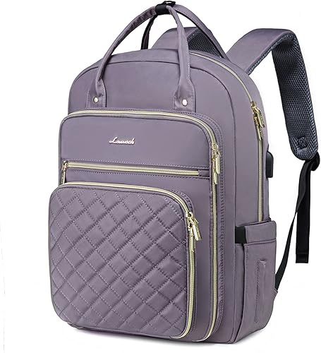 LOVEVOOK - Mochila para portátil para mujer, resistente al agua, mochila de trabajo y viaje, con monedero, elegante mochila para la universidad,