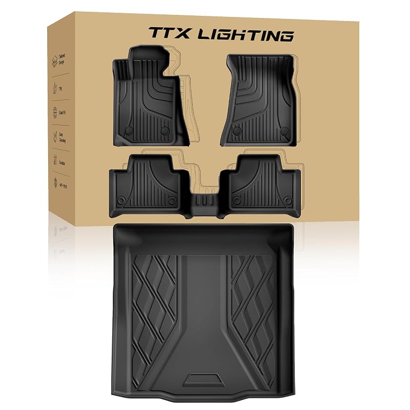Tapetes e forro de porta-malas em TPE para BMW Série 3 Sedan 2019–2026 TTX LIGHTING sem compartimento para estepe – 1 conjunto