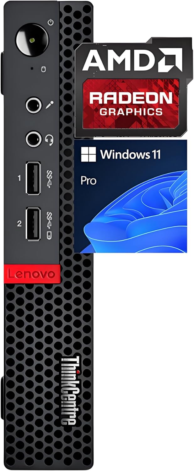 Lenovo ThinkCentre Tiny Desktop PC, AMD Dual-Core, 8GB RAM, 128GB SSD