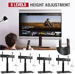 AOKCOS Universal Table Top TV Stand for 32-75 inch TVs | 60° Swivel TV Stand with Height Adjustment & Tempered Glass Base | Holds 99lbs | Max VESA 600x400mm