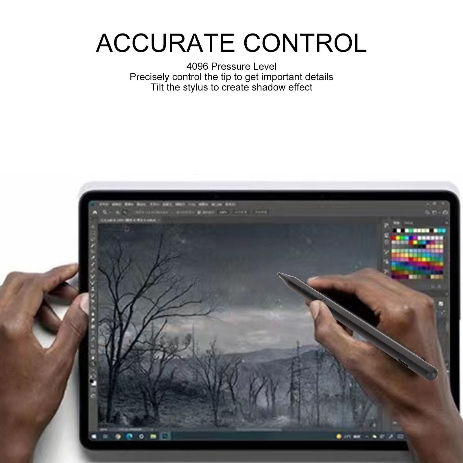 AMONIDA Per Pro 3 Smart Pen Stilo Magnetico con sensibilità Alla Pressione 4096 Per Pro 4 5 6 7 e X 8 Lega di Alluminio 1 unità (BLACK)