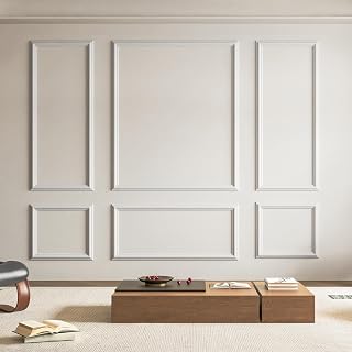 Art3d Pre-Cut Wall Molding Set 6pcs - Ready-to-Assemble Wainscoting Panels for Living Room Bedroom Accent Walls, Easy Glue Install
